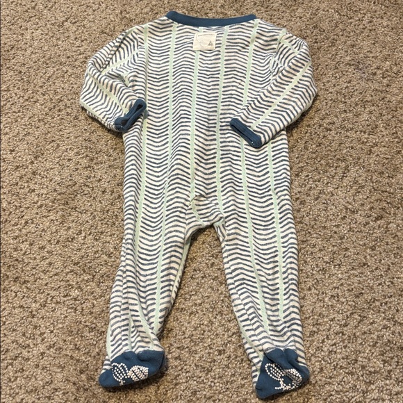 Burt’s Bees Baby 100% Organic Cotton Blue Printed Sleeper Size 0-3 Months - Picture 5 of 5